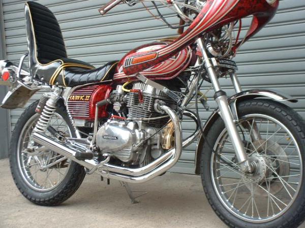 ホーク2 ホーク3 ヤッシー　メガホンマフラー　バブ　CB250Tバイク